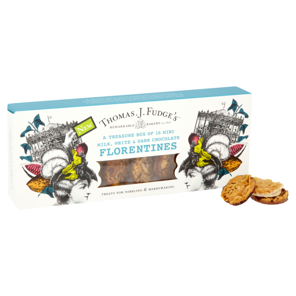 A Treasure Box of 16 Mini Milk, White & Dark Chocolate Florentines